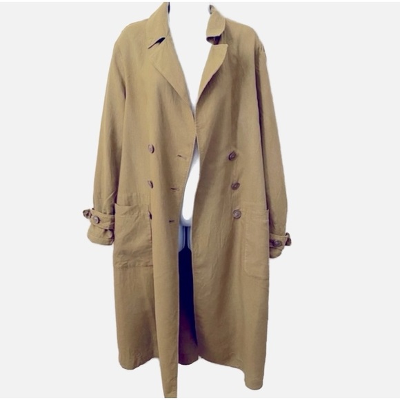 Zara Jackets & Blazers - Zara, Linen/Cotton Trench Coat, Full -Length